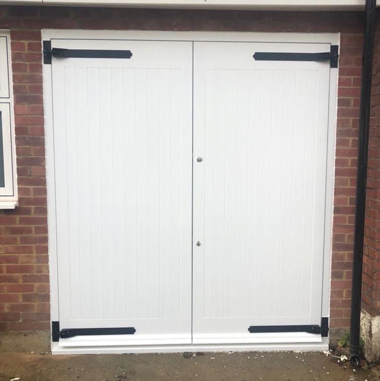 White painted stable doors